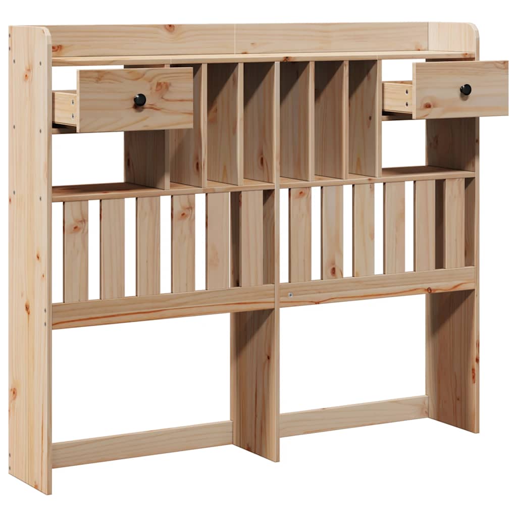 Headboard with Storage 135 cm Solid Wood Pine